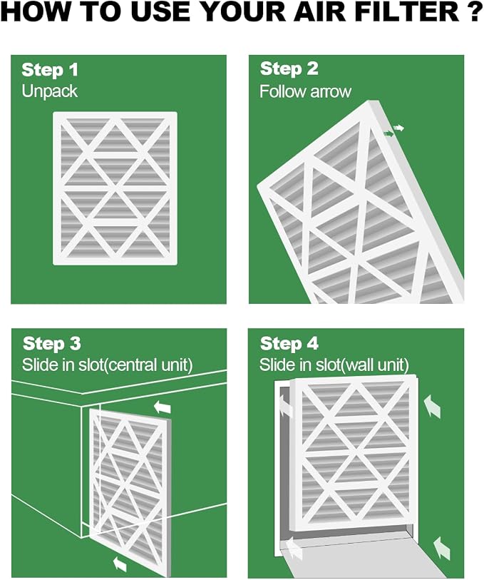 20x30x1 Air Filter 6 Pack, Durable MERV 8 Pleated Home HVAC AC Furnace Filters, Lightweight Compact Air Conditioner Filter