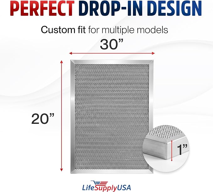 20x30x1 Electrostatic Air Filter, MERV 8, Washable, Reusable Furnace AC/HVAC Filter, Energy Saving, Easy to Clean, alternate