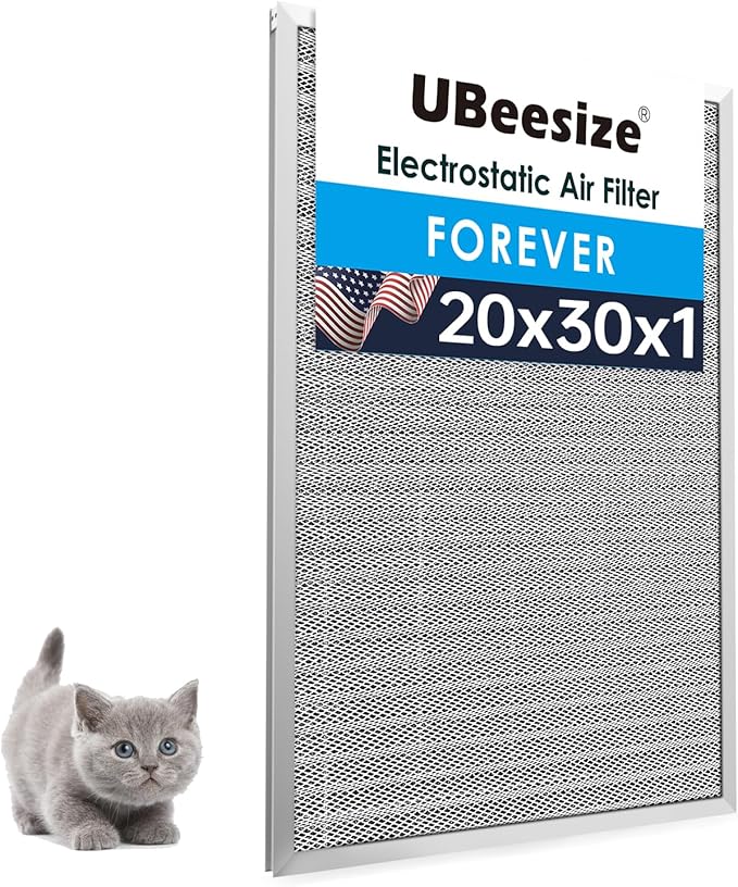 20x30x1 Reusable Electrostatic Air Filter HVAC AC Furnace Filter,MERV 8,Washable, Lasts a Lifetime,Permanent Air