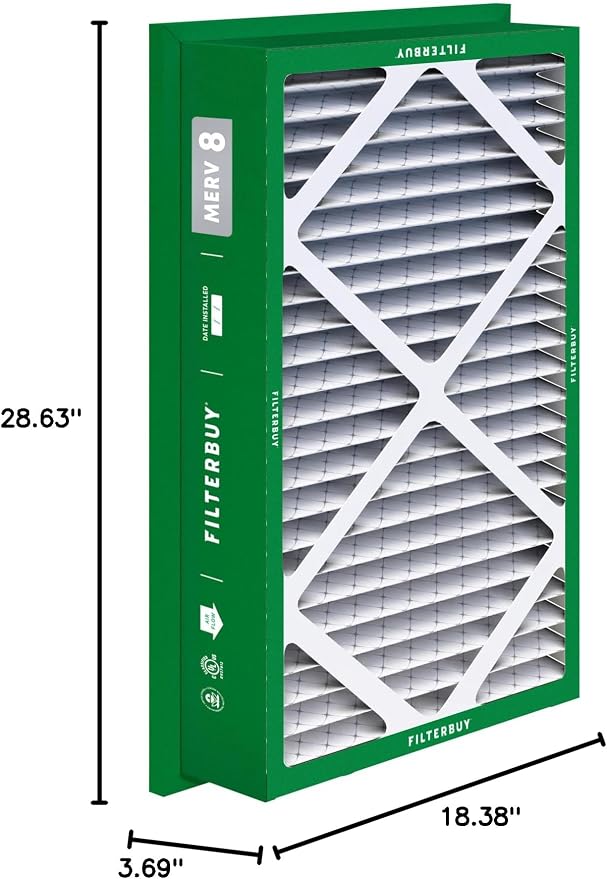 20x30x5 Air Filter MERV 8 Essential Dust & Allergy Defense (4-Pack), Electrostatic Pleated HVAC AC Furnace Filters