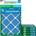 20x36x1 Air Filter MERV 13 Optimal Smoke & Allergy Defense (6-Pack), Electrostatic Pleated HVAC AC Furnace