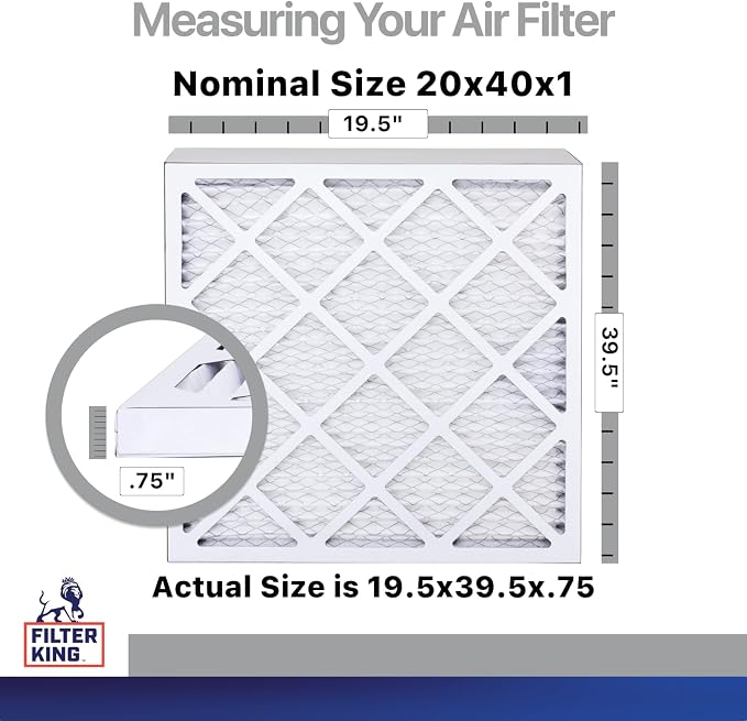20x40x1 Air Filter | 4-PACK | Carbon MERV 8 HVAC Pleated A/C Furnace Filters | MADE IN USA | Actual Size: 19.5 x 39.5 x.75"