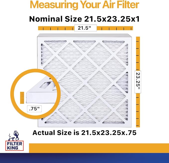 21.5x23.25x1 Air Filter (MERV 13) (12-Pack) Dust & Allergy Control AC Furnace Filters, MADE IN USA, HVAC, Pleated