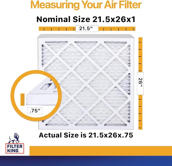 21.5x26x1 Air Filter (MERV 13) (12-Pack) Dust & Allergy Control AC Furnace Filters, MADE IN USA, HVAC, Pleated, Electrostatic