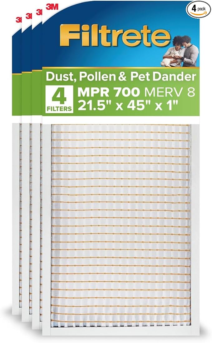 21.5x45x1 AC Furnace Air Filter, MERV 8, MPR 700, Tough on Pollen, Easy on Airflow, product image