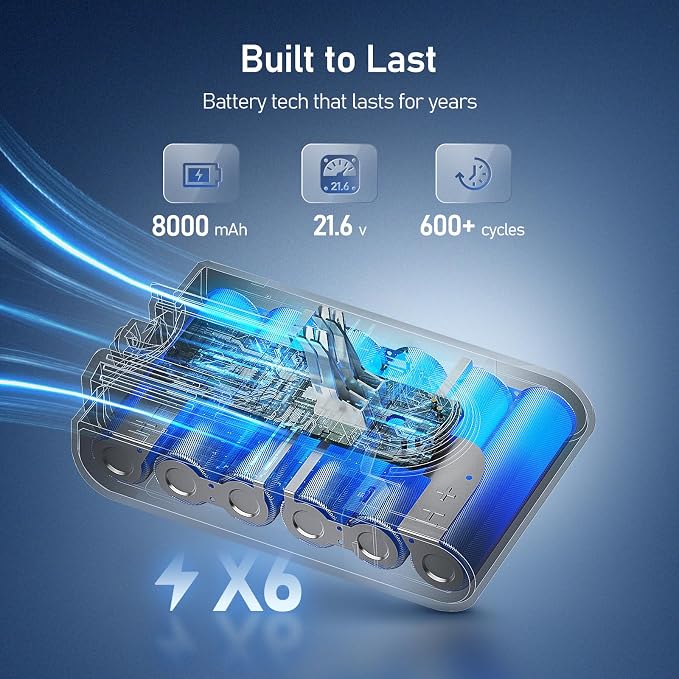 21.6V 8000mAh Battery Replacement for V7, Compatible with SV11 V7 Motorhead V7Extra V7Animal V7Absolute V7Mattress V7Trigger