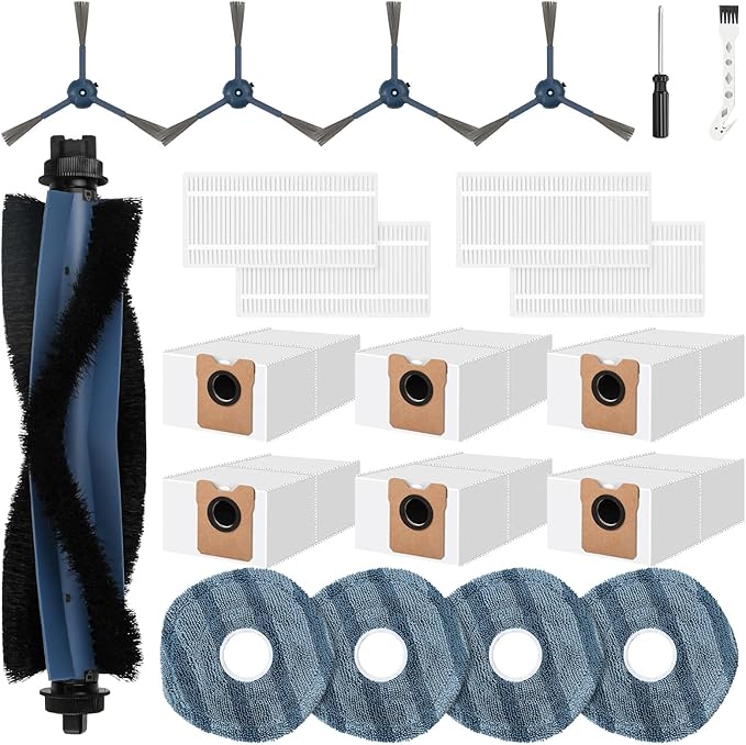 21 Pcs Accessories Kit Compatible with Vacuum Omni C20, Replacement Parts include 1 Main Brush, 4 Side Brushes, 6 Dust