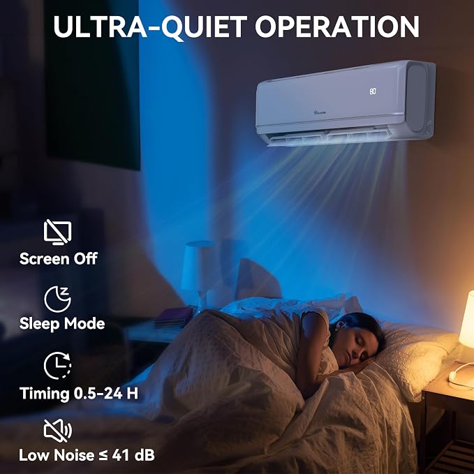 21 SEER2 12000 BTU Mini Split Air Conditioner Heat Pump System, Wifi Enabled 208-230V Inverter Ductless AC Cool Up to 750 Sq.