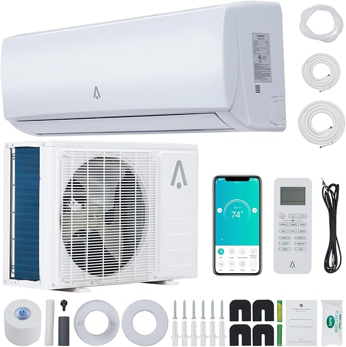 21 Seer2 Split Air Conditioner, 12,000 Btus Mini Split Ac/Heating System, Inverter Ductless Air Conditioner w/Alexa, Heat