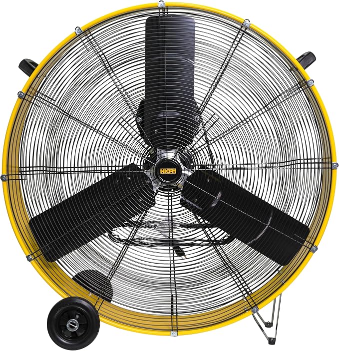 21000 CFM 36" Heavy Duty High Velocity Barrel Floor Drum Fan with DC Brushless Motor Stepless Speed Adjustment for Workshop