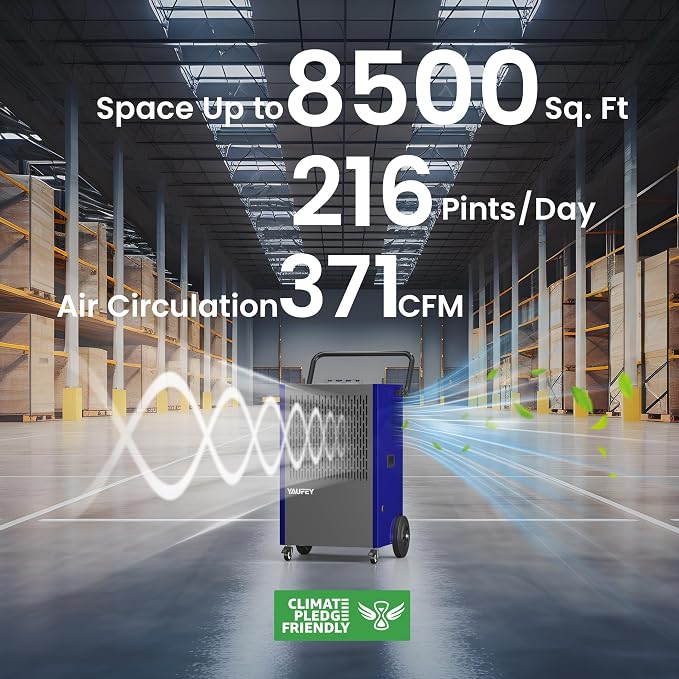 216 Pints Commercial Dehumidifier with Pump, for Basement up to 8500 Sq., alternate product view 3