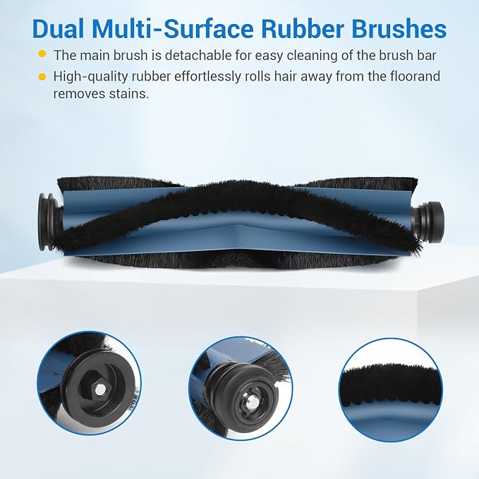 21Pcs X10 Pro Omni Replacement Parts Kit for X10 Pro Omni Robot Vacuum Accessories, 1 Main Roller Brush, 6 Dust Bags 4