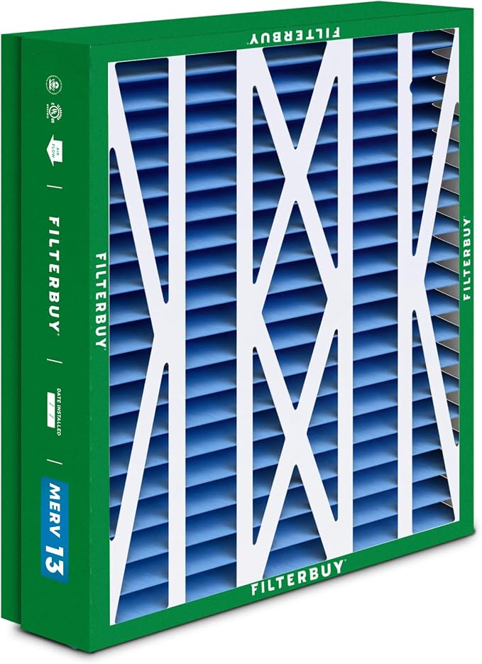 21x21.5x5 Air Filter MERV 13 Optimal Smoke & Allergy Defense (3-Pack), Pleated HVAC AC Furnace Filters for Trane Perfect Fit