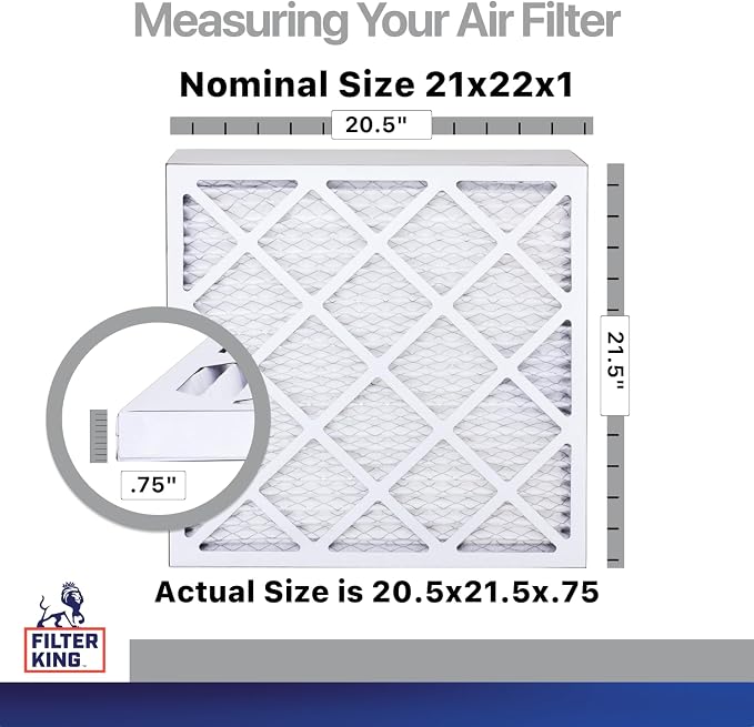 21x22x1 Air Filter | 4-PACK | Carbon MERV 8 HVAC Pleated A/C Furnace Filters | MADE IN USA | Actual Size: 20.5 x 21.5 x.75"