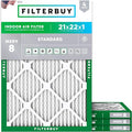 21x22x1 Air Filter MERV 8 Essential Dust & Allergy Defense (4-Pack), Electrostatic Pleated HVAC AC Furnace Filters