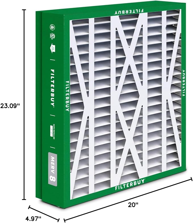 21x23.5x5 Air Filter MERV 8 Essential Dust & Allergy Defense (4-Pack), Pleated HVAC AC Furnace Filters for Trane Perfect Fit