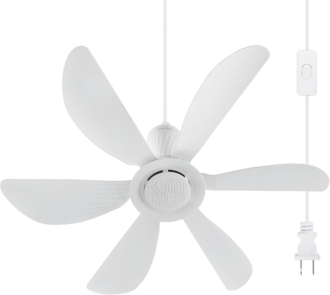 22.5" Plug in Ceiling Fan for Outdoor Gazebo Patio Canopy Tent, 13.2 Ft Long Cord with on/off Button, product image