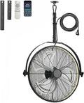 22.8" Outdoor Hanging Ceiling Fan with Light - 360 Rotatable Fixed Angle,Plug-in,3CCT Dimmable,6 Speeds,Timer &