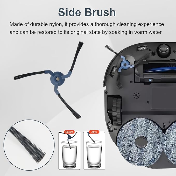 22 Pack Accessories for X10 Pro Omni Robot Vacuum Cleaner Replacement Parts, 2 Mainbrush 4 Sidebrush 6 Dust Bag 4 Filter