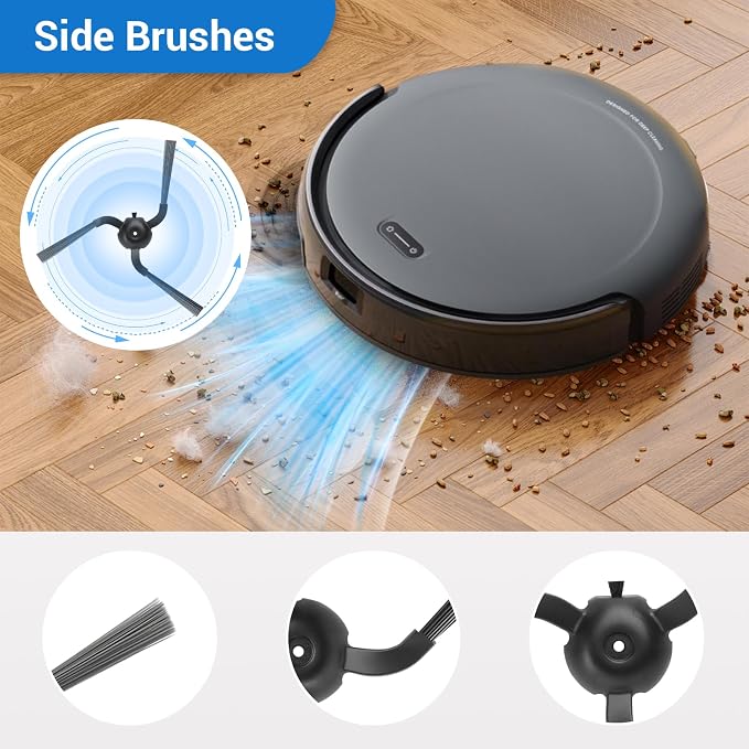 22 Pack Replacement Parts Compatible with for C10 Robot Vacuums Accessories kit, 2 Roller Brush, 6 HEPA Filters, 6 Side