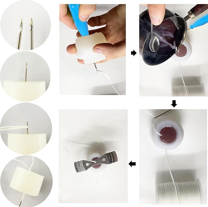 22 PCS Candle Wick Punching Tool Large-Eye Candle Needle Wick Sitting Tool with Hook & Eye Candle Making Kits to Insert Wick