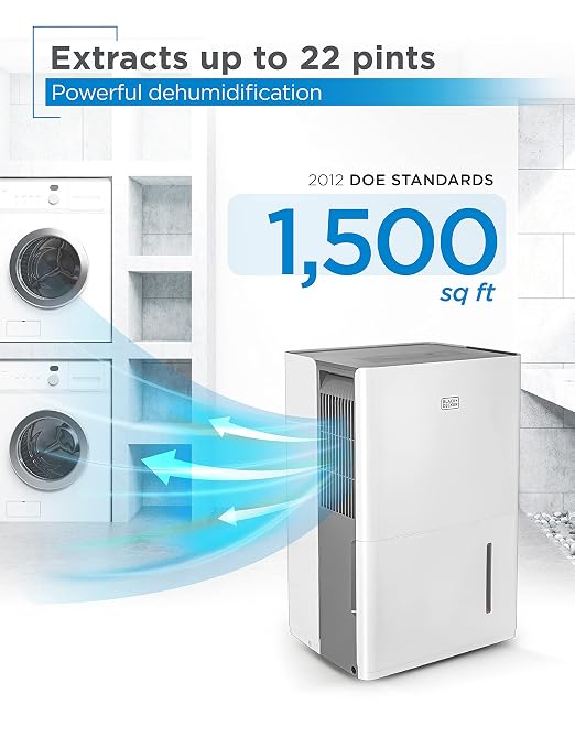 22-Pint Portable Dehumidifier, Dehumidifier for Home up to 1500 Sq. Ft., alternate product view 2
