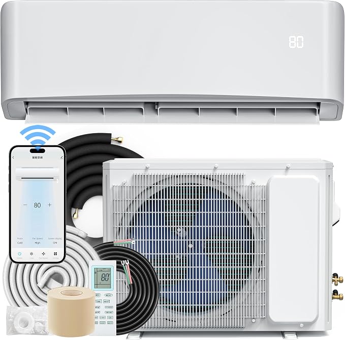 22 SEER2 12000 BTU Mini Split Air Conditioner Heat Pump System, WiFi Enabled 115V Inverter Ductless AC Cool Up