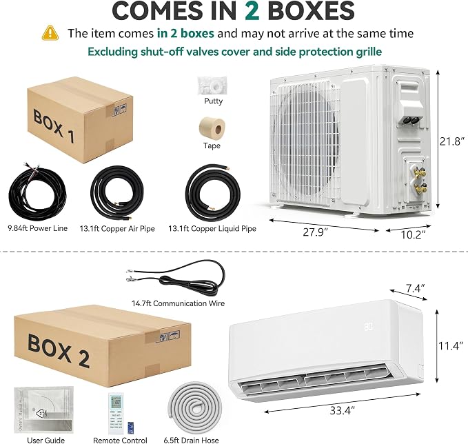 22 SEER2 12000 BTU Mini Split Air Conditioner Heat Pump System, WiFi Enabled 115V Inverter Ductless AC Cool Up, alternate