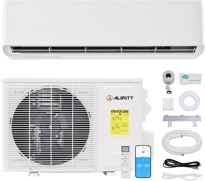 220V Mini Split Air Conditioner with Heat Pump,Wifi Enabled 36000BTU Ductless Split Ac with Self-Cleaning, SEER2 18, Ductless