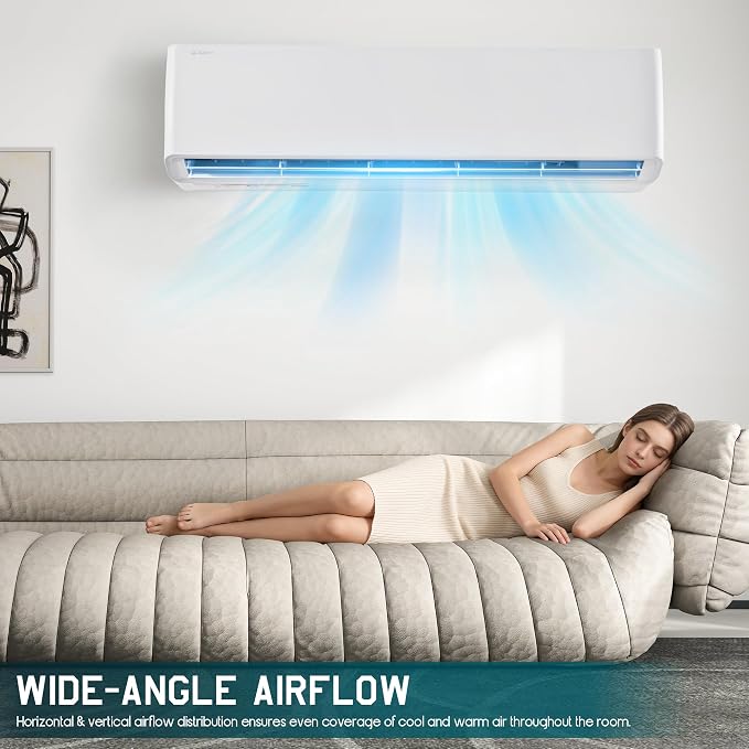 220V Mini Split Air Conditioner with Heat Pump,Wifi Enabled 36000BTU Ductless Split Ac with Self-Cleaning, SEER2 18, Ductless