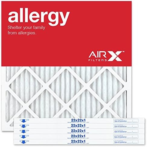 22x22x1 Air Filter MERV 11 Pleated HVAC AC Furnace Air Filter, Allergy 6-Pack, Made in the USA, product image
