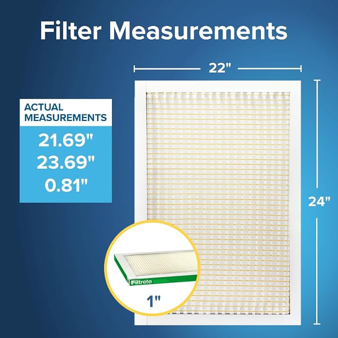 22x24x1 AC Furnace Air Filter, MPR 700, MERV 8, Tough on Pollen, Easy on Airflow, alternate product view 2