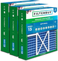 22x24x5 Air Filter MERV 13 Optimal Smoke & Allergy Defense (3-Pack), Electrostatic Pleated HVAC AC Furnace Filters for
