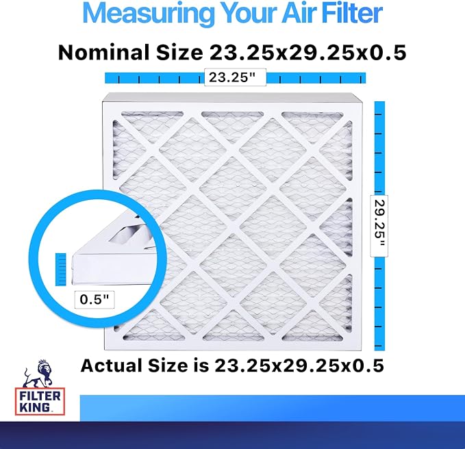 23.25x29.25x0.5 Air Filter (MERV 8) (4-Pack) Dust & Allergy Control AC Furnace Filters, MADE IN USA, HVAC, Pleated