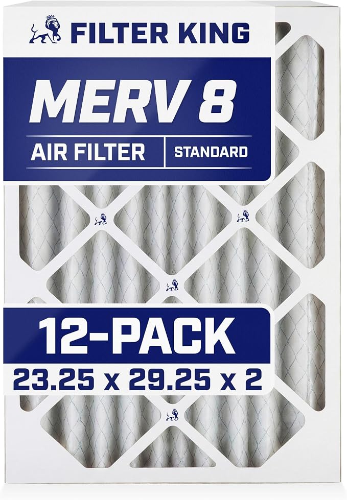 23.25x29.25x2 Air Filter (MERV 8) (12-Pack) Dust & Allergy Control AC Furnace Filters, MADE IN USA, HVAC, Pleated, product