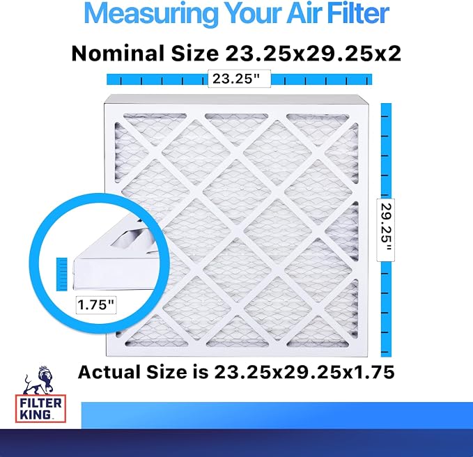 23.25x29.25x2 Air Filter (MERV 8) (12-Pack) Dust & Allergy Control AC Furnace Filters, MADE IN USA, HVAC, Pleated, alternate