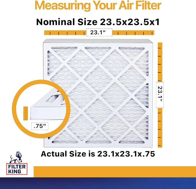 23.5x23.5x1 Air Filter (MERV 13) (12-Pack) Dust & Allergy Control AC Furnace Filters, MADE IN USA, HVAC, Pleated
