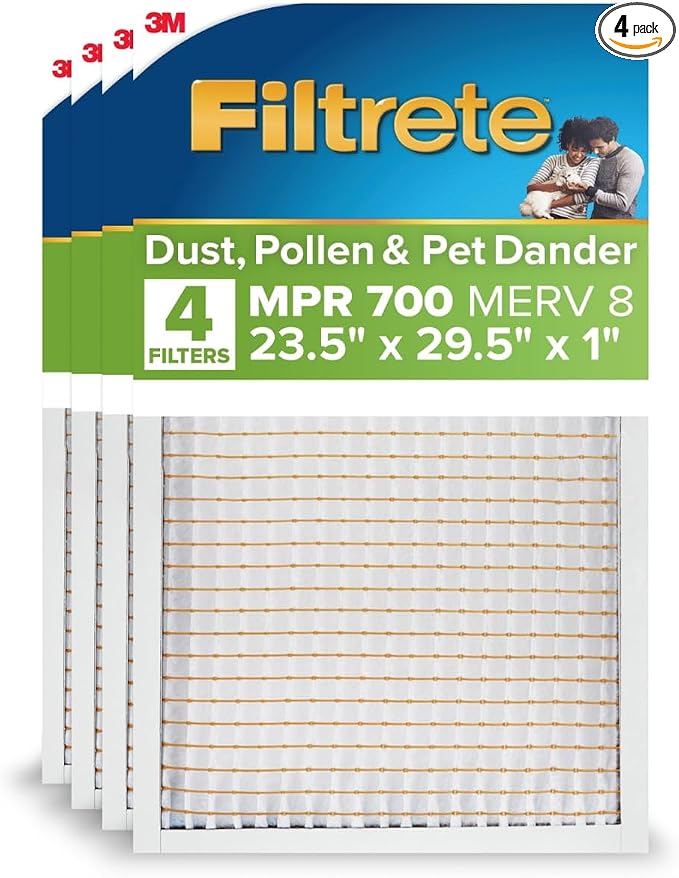23.5x29.5x1 AC Furnace Air Filter, MERV 8, MPR 700, Tough on Pollen, Easy on Airflow, product image