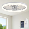 23.6'' Ceiling Fan with Light, Upgraded Low Profile Fan, Flush Mount Ceiling Fan, 6 Speeds, Dimmable LED, App & Remote