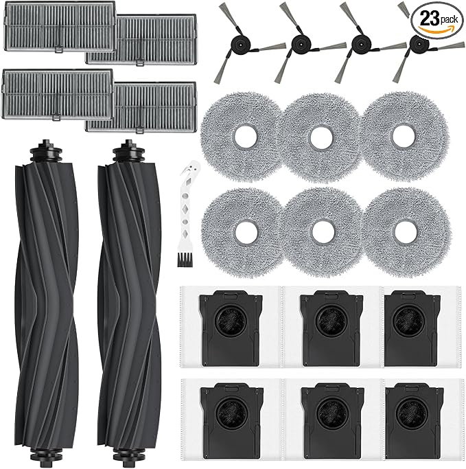 23 Pcs Replacement Parts for L40 Ultra, X40 Ultra, X40 Master, and P10/P50 Pro Ultra Robot Vacuum, 2 Main