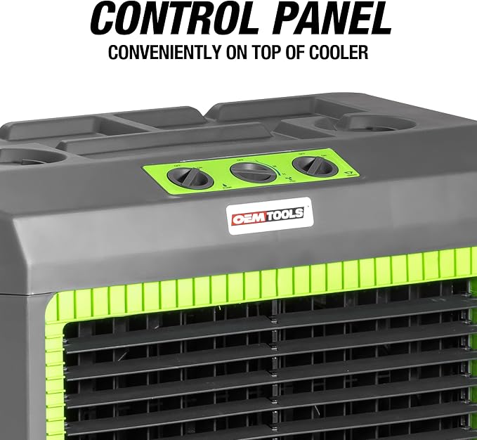 23969 Swamp Cooler, Evaporative Air Cooler, 3-Speed Fan, Cools 1600 sq ft, 5300 CFM, Indoor and Outdoor, Includes Tool Tray