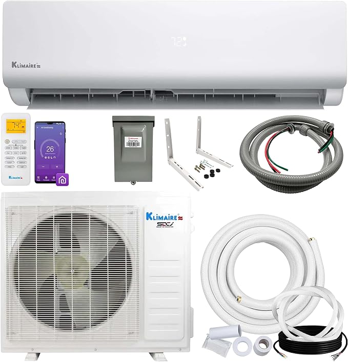 24,000 BTU 17 SEER2 Ductless Mini-Split Heat Pump Air Conditioner with 16 Ft. Installation Kit, Wall Bracket, Electrical