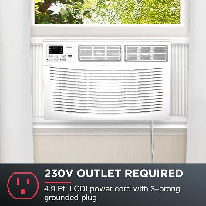24,000 BTU 230V Window-Mounted Air Conditioner with Remote Control, AC for Rooms up to 1500 Sq.Ft, 24H Timer, 3-Speed