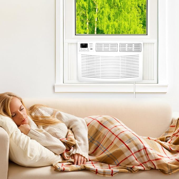 24,000 BTU 230V Window-Mounted Air Conditioner with Remote Control, AC for Rooms up to 1500 Sq.Ft, 24H Timer, 3-Speed