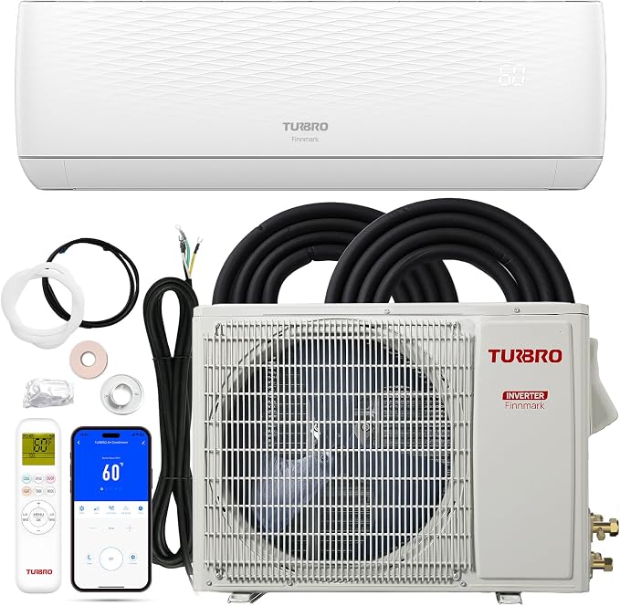 24,000 BTU Ductless Mini Split AC/Heat Pump, 19 SEER2 Inverter, WiFi Smart Control, R32 Refrigerant, 208-230 V Pre-Charged