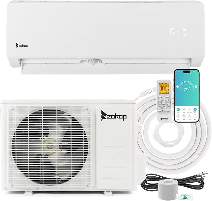 24,000 BTU Mini Split Air Conditioner Inverter, 20 SEER 230V Energy Saving Split-System AC w/Pre-Charged Condenser, Heat