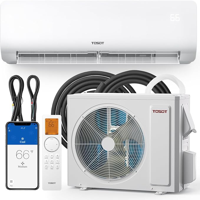 24,000 BTU Mini Split Air Conditioner, Wifi Enabled Ductless Inverter Split System AC Unit Heating System, Compatible with