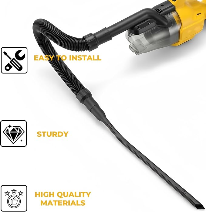 24.41" Flexible Vacuum Crevice Attachment Tool for 1-1/4" & 1-3/8" Hoses, Universal Vacuum Accessory for Tight Spaces Sofas