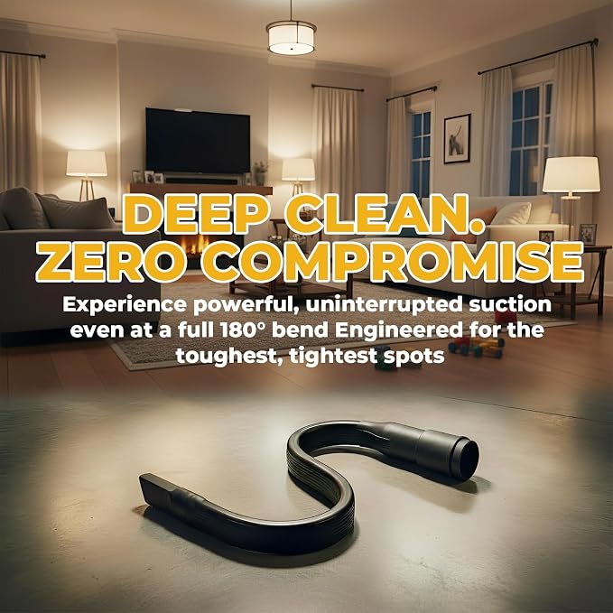 24.41" Flexible Vacuum Crevice Attachment Tool for 1-1/4" & 1-3/8" Hoses, Universal Vacuum Accessory for Tight Spaces Sofas