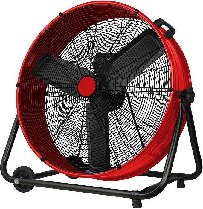 24 in Industrial Floor Fan, Heavy Duty Industrial Floor Fan with Adjustable 3 Speed 4800-8800 CFM Cooling, for Industrial